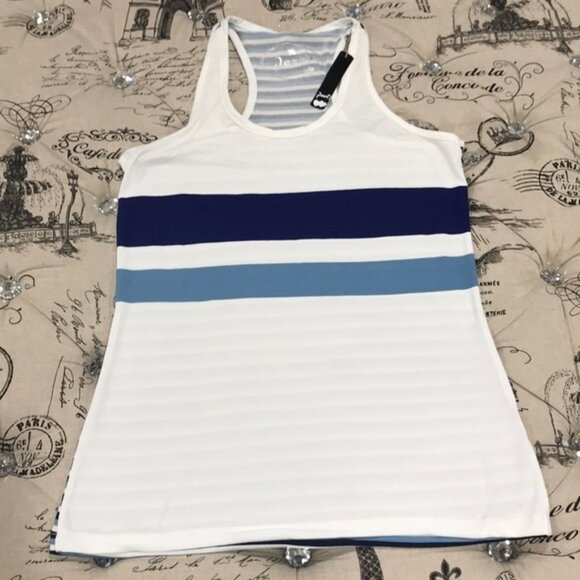 Poof! Chest Stripe Racer Back Tank Top - Picture 2 of 2